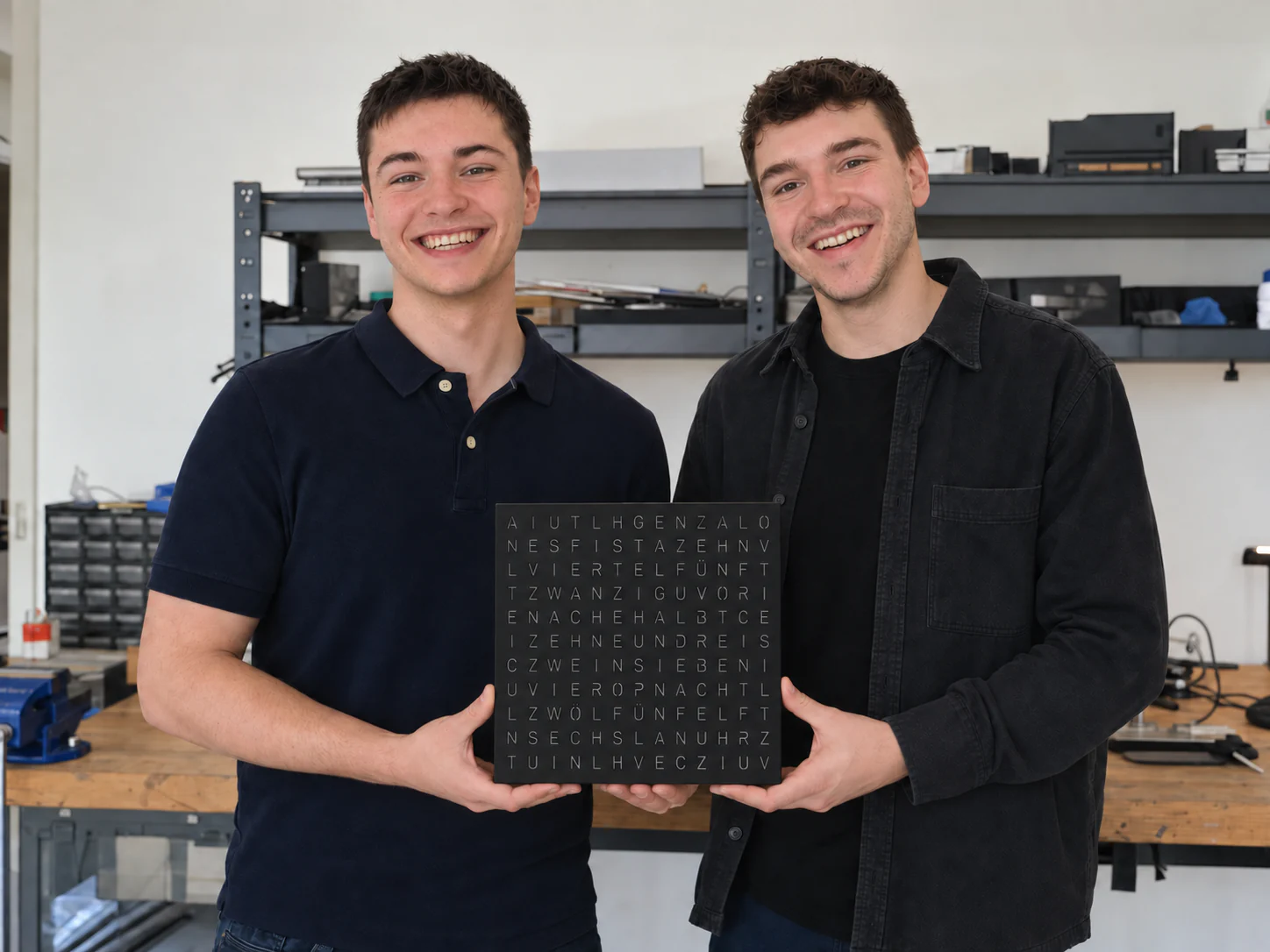 Dominic Reuter und Xavier Choquet halten gemeinsam eine Classic Edelstahl